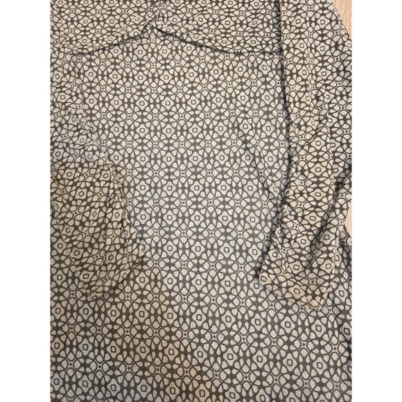 Athleta Womens Long Sleeve V Neck Dress Gray Geometric Ruched Size L - Picture 4 of 16